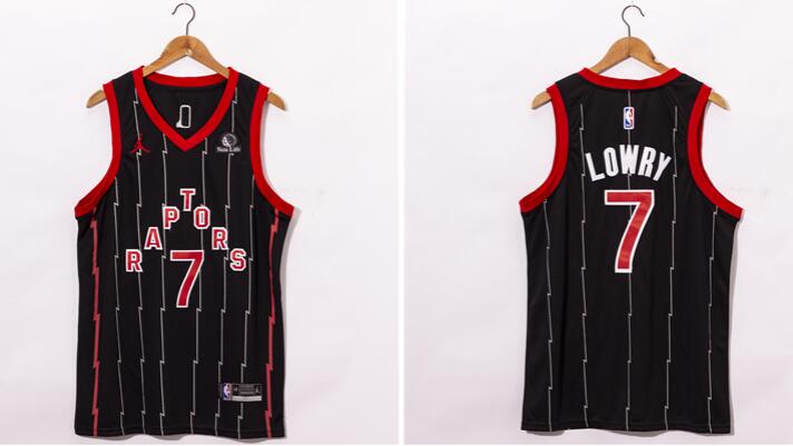 Men's Toronto Raptors #7 Kyle Lowry Black 2021 Brand Jordan City Edition Swingman Jersey With The Sponsor Logo