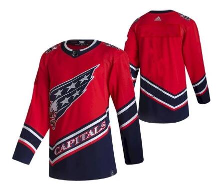 Men's Washington Capitals Team 2021 Stitched Red Jersey