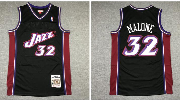 Men's Utah Jazz #32 Karl Malone  Stitched Jersey