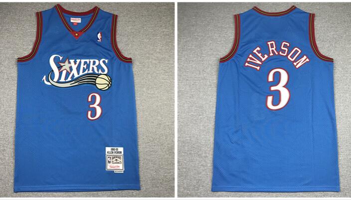 Men's Mitchell & Ness Men's Philadelphia 76ers Allen Iverson  stitched Jersey