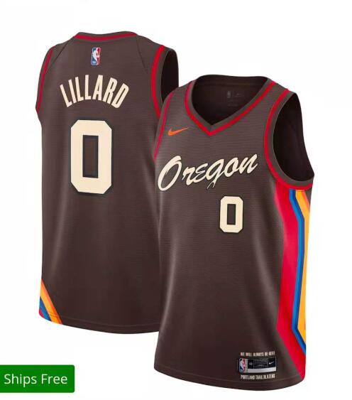 Nike Damian Lillard Portland Trail Blazers Men's Brown 2020/21 City  Edition Jersey