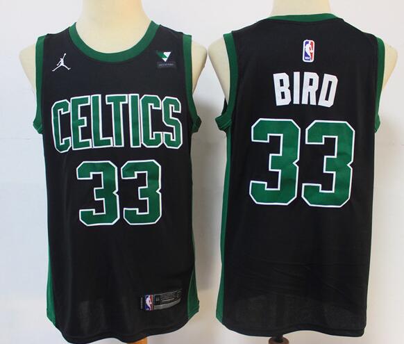 Men's Boston Celtics Lary Bird 33 Jordan Brand Black 2020/21 Stitched Jersey