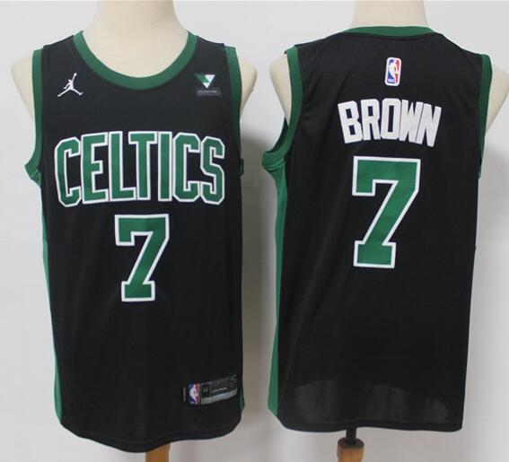 Men's Boston Celtics Jaylen Brown 7 Jordan Brand Black 2020/21 Stitched Jersey