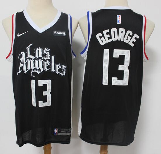Men's Los Angeles Clippers #13 Paul George NEW Black stiched jersey