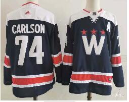 Men's Washington Capitals #74 John Carlson NEW Navy Blue Adidas Stitched NHL Jersey