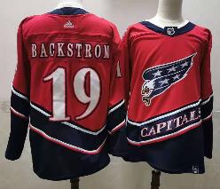 Men's Washington Capitals #19 Nicklas Backstrom Red 2021 Retro Stitched NHL Jersey