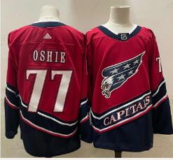 Men's Washington Capitals #77 T.J. Oshie Red 2021 Retro Stitched NHL Jersey