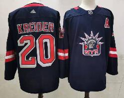 Men's New York Rangers #20 Chris Kreider Navy Blue Adidas 2020-21 Stitched NHL Jersey