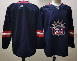 Men's New York Rangers Blank Navy Blue Adidas 2020-21 Stitched NHL Jersey