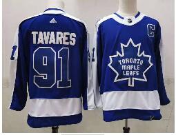 Men's Toronto Maple Leafs #91 John Tavares Royal Blue With C Patch 2021 Retro Stitched NHL Jersey
