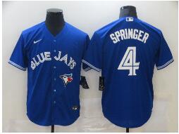 Men's Toronto Blue Jays #4 George Springer Blue Stitched MLB Cool Base Nike Jersey