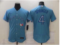 Men's Toronto Blue Jays #4 George Springer Blue Stitched MLB Flex Base Nike Jersey