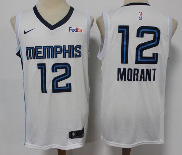Men's Memphis Grizzlies #12 Ja Morant White  JERSEY