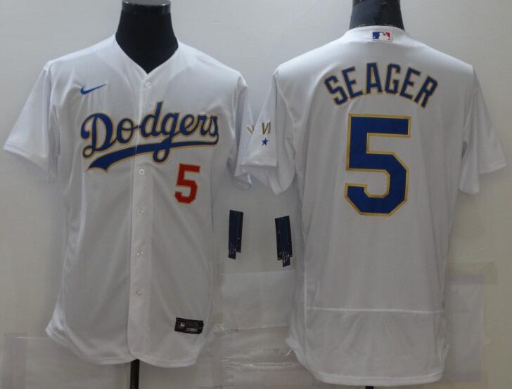 Men's La Dodgers Corey Seager White Gold  New Jersey