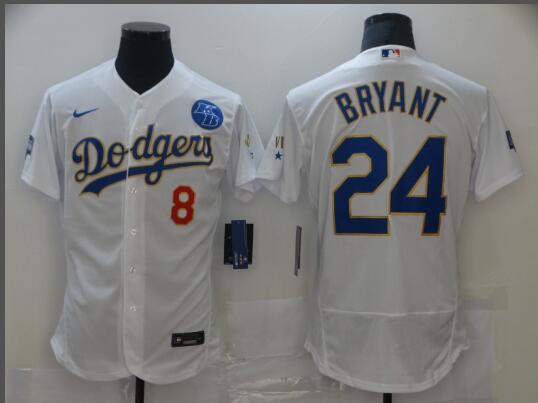 Men's Los Angeles Dodgers Kobe Bryant White/gold Nike Champions   Jersey