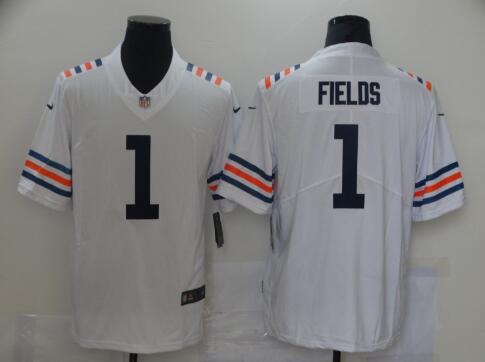 Men Chicago Bears Justin Fields Nike White 2021 NFL  Alternate Classic  Jersey