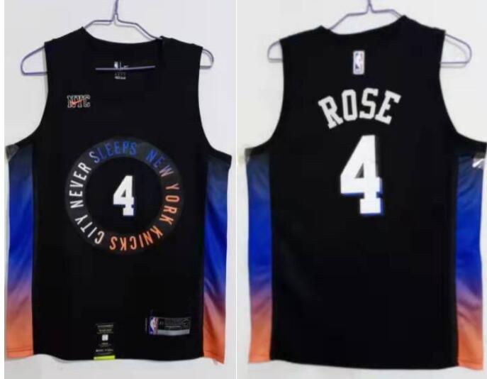 New Men's York Knicks Derrick Rose City Black Jersey