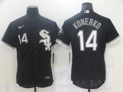 Men Chicago White Sox #14 Paul Konerko Fashion Black Stitched Jersey