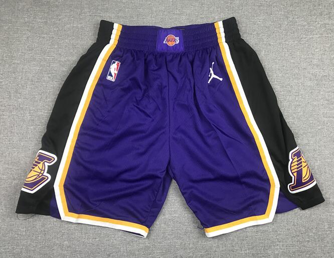 Men Purple Los Angeles Lakers Shorts Jordan Logo