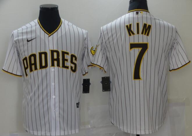 Men's San Diego Padres Ha-Seong Kim White Stitched Jersey