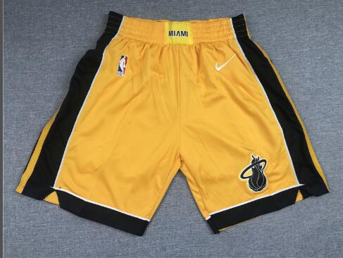 	Miami Heat High Quality Men's Yellow City Edition Basketball Shorts