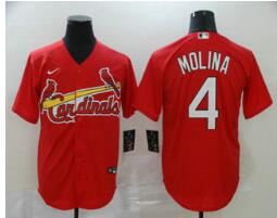 Men's St. Louis Cardinals #4 Yadier Molina Red Stitched MLB Cool Base Nike Jersey