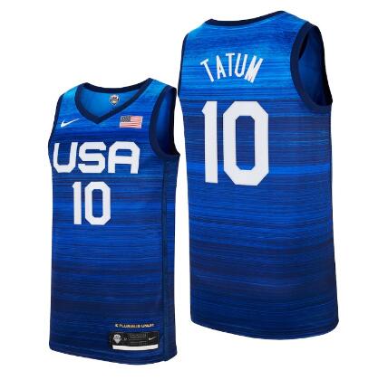 USA 2021 Tokyo Jayson Tatum Blue Jersey