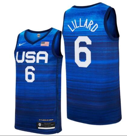 MEN'S NIKE DAMIAN LILLARD NAVY USA BASKETBALL 2020 SUMMER OLYMPICS PLAYER JERSEY