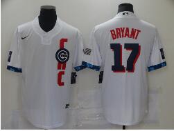 Men Chicago Cubs 17 Bryant White 2021 All Star Game Nike MLB Jersey