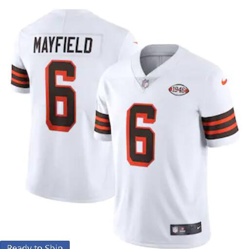 Men's Nike Baker Mayfield White Cleveland Browns 1946 Collection Alternate Vapor Limited Jersey