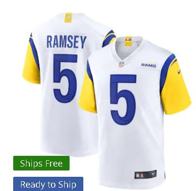 Men's Los Angeles Rams Jalen Ramsey 5 Nike White Stitched Jersey