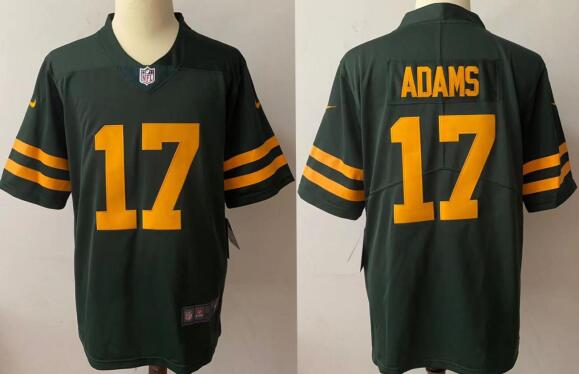 Men's Green Bay Packers #17 Davante Adams Green Yellow 2021 Vapor Untouchable Stitched NFL Nike Limited Jersey