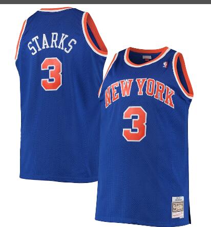 Men's New York Knicks #3 John Starks Stitched Jersey