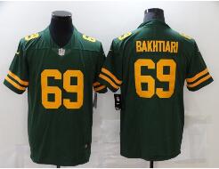 Men's Green Bay Packers #69 David Bakhtiari Green Yellow 2021 Vapor Untouchable Stitched NFL Nike Limited Jersey