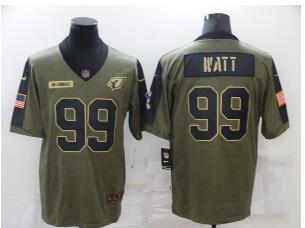 Men's Arizona Cardinals #99 J.J. Watt Nike Olive 2021 Salute To Service Limited Player Jersey