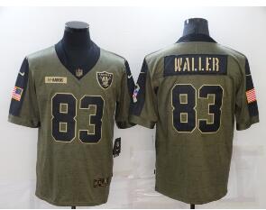 Men's Las Vegas Raiders #83 Darren Waller 2021 Olive Salute To Service Limited Stitched Jersey