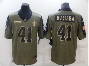 Men's New Orleans Saints #41 Alvin Kamara Nike Olive 2021 Salute To Service Limited Player Jersey