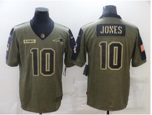 Men's New England Patriots #10 Mac Jones 2021 Olive Salute To Service Limited Stitched Jersey