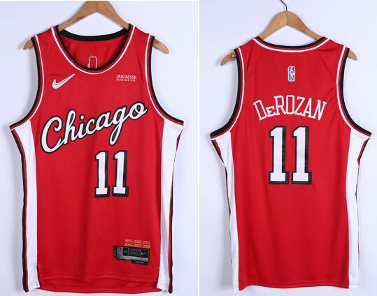 Chicago Bulls #11 Demar DeRozan men 21-22 Red stiched jersey