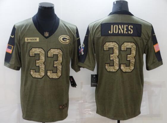 Men's Green Bay Packers #33 Aaron Jones salute jersey
