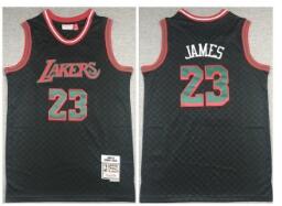 Men's Black Los Angeles Lakers #23 LeBron James 2018-19 Mitchell & Ness Hardwood Classics Stitched Jersey