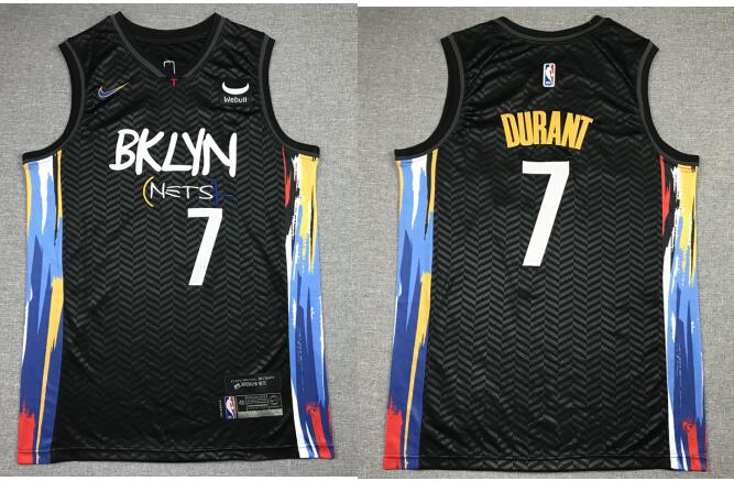 Men Brooklyn Nets Kevin Durant Black Stitched City Edition Jersey