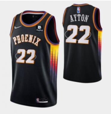 Men's Phoenix Suns #22 Deandre Ayton Black Stitched Jersey