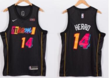 Men's Nike Miami Heat #14 Tyler Herro NBA Swingman 2021 New City Edition Jersey