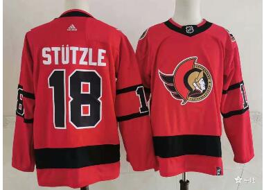 Men's Ottawa Senators #18 Tim Stützle Red 2021 Retro Stitched NHL Jersey