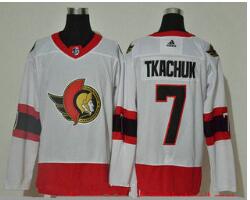 Men's Ottawa Senators #7 Brady Tkachuk White Adidas 2020-21 Stitched NHL Jersey