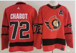 Ottawa Senators #72 Thomas Chabot Red Men's Adidas 2020-21 Reverse Retro Alternate NHL Jersey