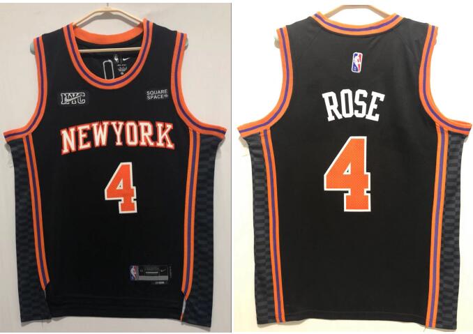 New York Knicks Derrick Rose Black stitched Jersey