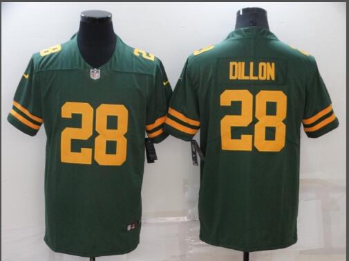 Men's Green Bay Packers AJ Dillon 28 Nike Green stitchedJersey