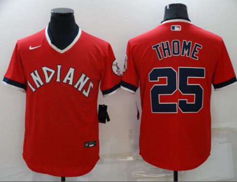 Men's Indians #25 Jim Thome Stitched Baseball Jersey